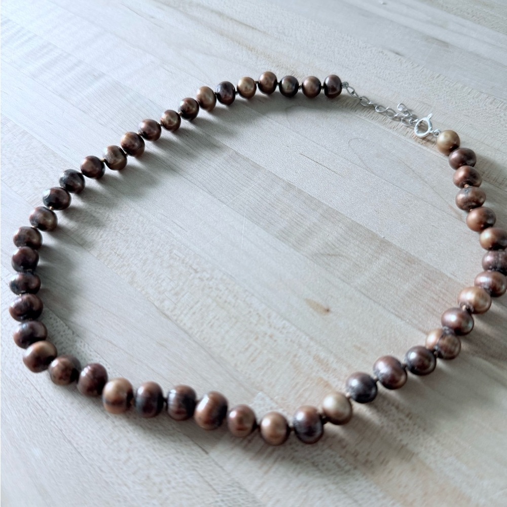 Brown Pearl Beaded Necklace